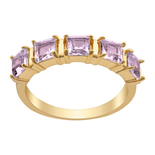14K Gold Plated Genuine Amethyst Ring and Earrings Set