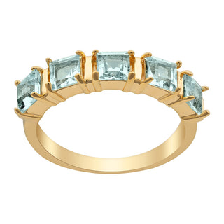 14K Gold Plated Genuine Blue Topaz Ring and Earrings Set