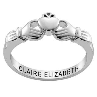 Sterling Silver Personalized Claddagh Ring