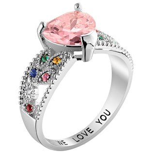 Mother's Heart Family Birthstone Ring