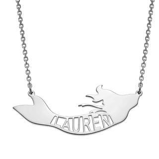 Sterling Silver Uppercase Name Mermaid Necklace