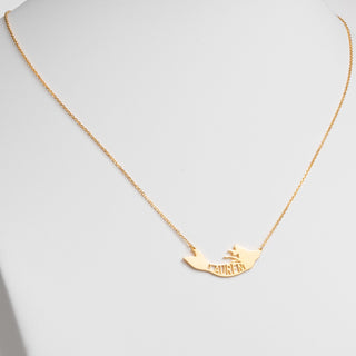 14K Gold over Sterling Uppercase Name Mermaid Necklace