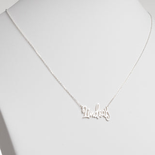 Sterling Silver Fancy Script Name Necklace