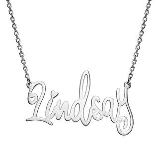 Sterling Silver Fancy Script Name Necklace