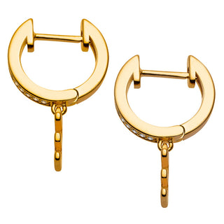 14K Gold Plated Initial Huggie Earrings