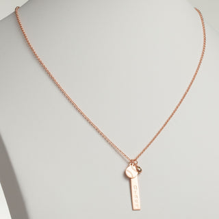 14K Rose Gold Plated Name Necklace with Baseball Charm and Birthstone Dangle