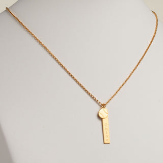 14K Gold Plated Name Necklace with Baseball Charm Dangle
