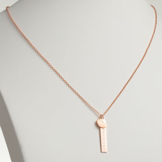 14K Rose Gold Plated Name Necklace with Football Charm Dangle