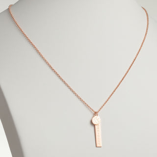 14K Rose Gold Plated Name Necklace with Volleyball Charm Dangle