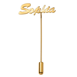 14K Gold Plated Script Name Pin