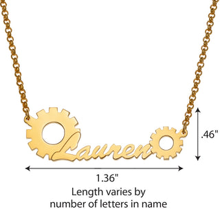 14K Gold Plated Engineer Cutout Name Necklace