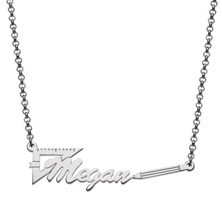 Silver Plated Engineer Cutout Name Necklace