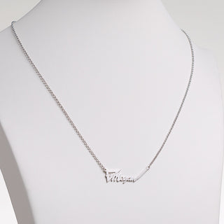 Silver Plated Engineer Cutout Name Necklace