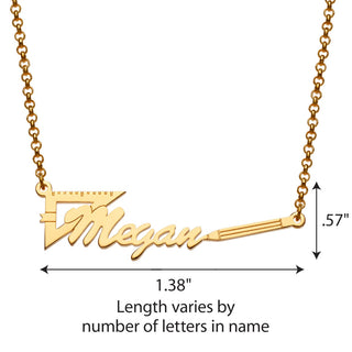 14K Gold Plated Engineer Cutout Name Necklace