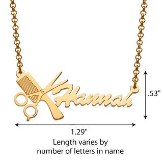 14K Gold Plated Cosmetology Cutout Name Necklace