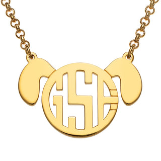 14K Gold Plated Dog Monogram Necklace