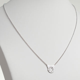 Silver Plated Cat Monogram Necklace