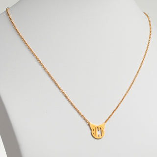 14K Gold Plated Cat Monogram Necklace