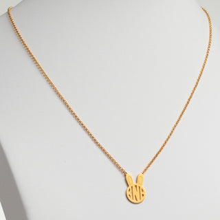 14K Gold Plated Bunny Monogram Necklace