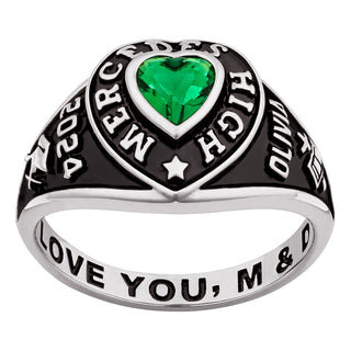 Ladies' Celebrium Traditional Heart Birthstone Class Ring