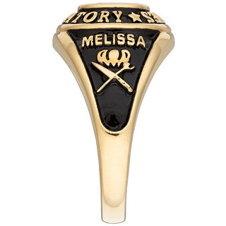 Ladies' Yellow Celebrium Traditional Oval Birthstone Class Ring