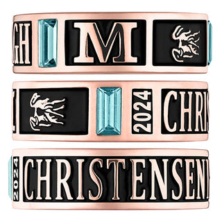 Ladies' 14K Rose Gold over Sterling Class Ring