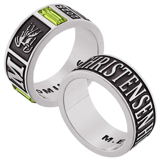 Men's Silver Decorated Band Class Ring