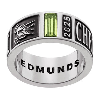 Men's Silver Plated Decorated Band Class Ring