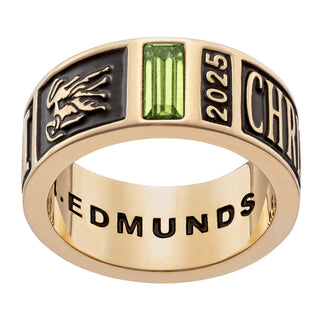 Men's 14K Gold Plated Decorated Band Class Ring