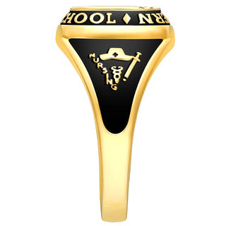 Ladies' 14K Gold Plated Traditional Cushion Birthstone Class Ring