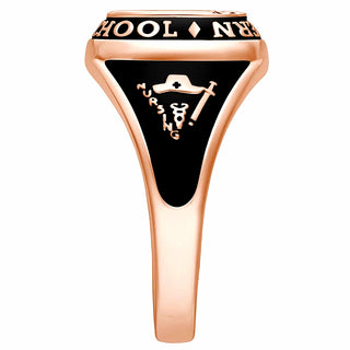 Ladies' 14K Rose Gold Plated Traditional Cushion Birthstone Class Ring