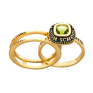 Ladies' 14k Gold Plated Freestyle Class Ring with Jacket