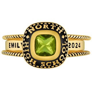 Ladies' 14k Gold Plated Class Ring with Jacket