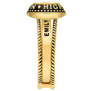 Ladies' 14k Gold Plated Class Ring with Jacket