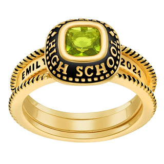 Ladies' 14k Gold Plated Class Ring with Jacket