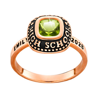 Ladies' 14k Rose Gold Plated Freestyle Class Ring with Jacket