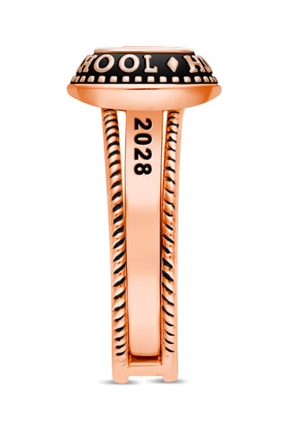 Ladies' 14k Rose Gold Plated Freestyle Class Ring with Jacket