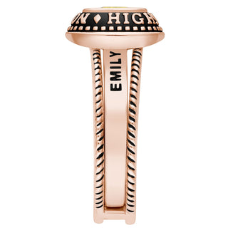Ladies' 14k Rose Gold Plated Class Ring with Jacket