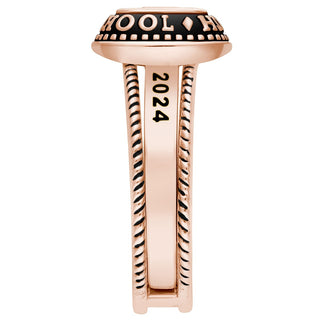 Ladies' 14k Rose Gold Plated Class Ring with Jacket