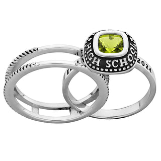 Ladies' Sterling Silver Class Ring with Jacket