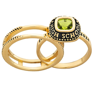 Ladies' 14K Gold over Sterling Class Ring with Jacket
