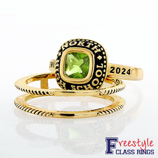 Ladies' 14K Gold over Sterling Class Ring with Jacket