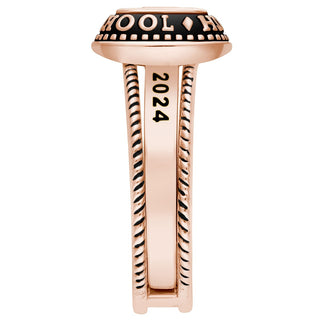 Ladies' 14K Rose Gold over Sterling Class Ring with Jacket