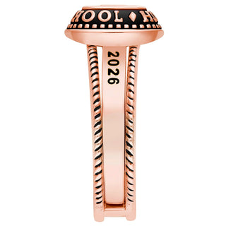 Ladies' 14K Rose Gold over Sterling Freestyle Class Ring with Jacket