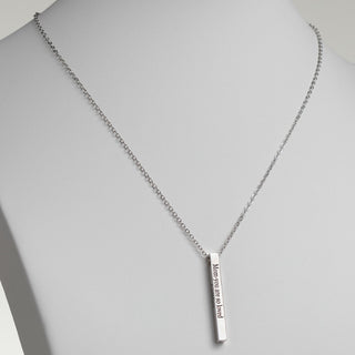 Vertical 4-sided Bar Mother's Engraved Family Name Necklace