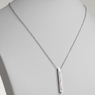 Vertical 4-sided Bar 'With God' Engraved Name Necklace