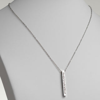 Vertical 4-sided Bar 'Thankful' Engraved Name Necklace