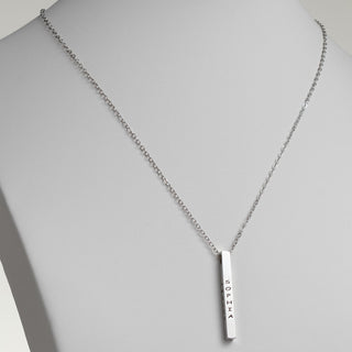 Vertical 4-Sided Engraved Family Name Necklace