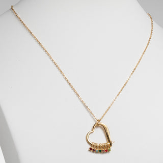 14K Gold Plated 'Close to My Heart' Birthstone Slider Necklace