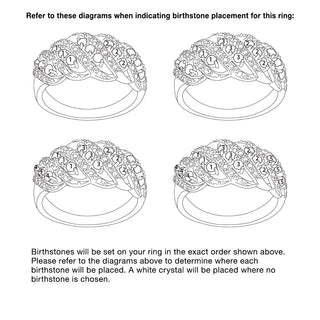Two-tone Family Birthstone Swirl with Diamond Accent Ring